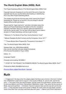 The World English Bible (WEB): Ruth