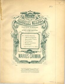 Partition couverture couleur, Petites aquarelles musicales, Carman, Marius