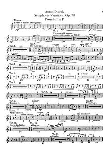 Partition trompette 1, 2 (en F), symphonique Variations, Symfonické variace