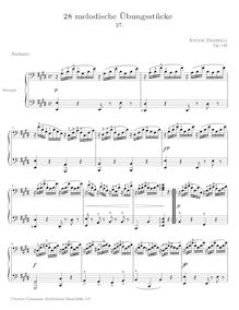 Partition No. 27, 28 Melodische übungstücke, Melodic Practice Pieces