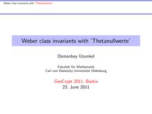 Weber class invariants with  Thetanullwerte 
