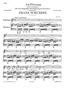 Partition complète, Auflösung, D.807, Dissolution, G major, Schubert, Franz