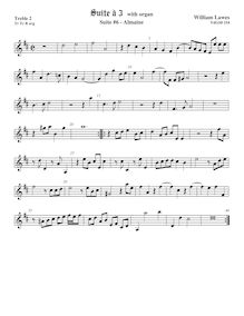 Partition viole de gambe aigue 2,  No.6 pour 3 violes de gambe et orgue