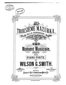 Partition complète, Mazurka No.3, Alla hongroise, G minor, Smith, Wilson