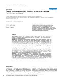 Gastric versus post-pyloric feeding: a systematic review