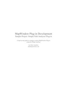 MapWindow Plug-in Development Tutorial