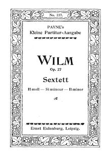 Partition complète, corde Sextet, Wilm, Nicolai von