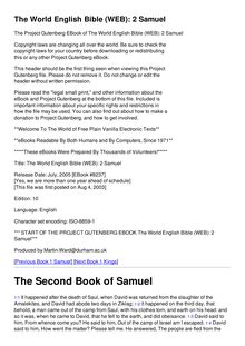 The World English Bible (WEB): 2 Samuel