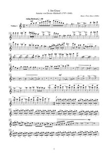 Partition violon 1, chansons to lyrics by Annette von Droste-Hülshoff par Hans-Peter Beer