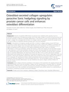 Osteoblast-secreted collagen upregulates paracrine Sonic hedgehog signaling by prostate cancer cells and enhances osteoblast differentiation