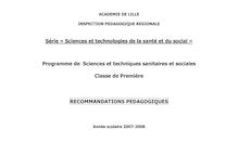 Série « Sciences et technologies de la santé et du social ...