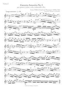 Partition violons I, Concerto armonico No.2 en B-flat major, Bb major