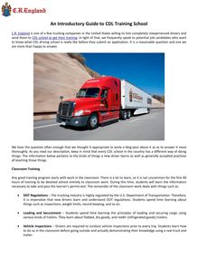 An Introductory Guide to CDL Training School