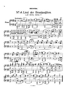 Partition , Lied der Brautjungfern - „ай сборы, сборы“(Song of pour Bridesmaids), 18 russe Folk chansons, Op.15