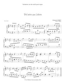 Partition , Andante (Bel astre que j’adore), Six noëls avec variations pour orgue