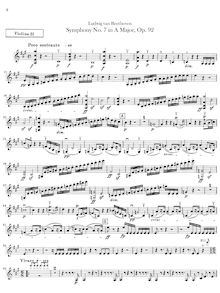 Partition violons II, Op.92, Symphony No.7, A major, Beethoven, Ludwig van par Ludwig van Beethoven