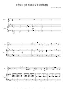Partition complète, flûte Sonata, C major, Donizetti, Gaetano