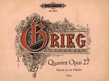 Partition couverture couleur, corde quatuor No.1 en G minor, Op.27