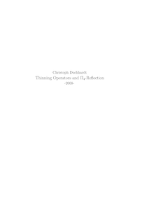 Thinning operators and {_P63_1tn4-reflection [Pi4-reflection] [Elektronische Ressource] / vorgelegt von Christoph Duchhardt