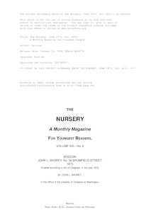 The Nursery, June 1873, Vol. XIII. - A Monthly Magazine for Youngest People