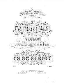 Partition Score et partition de violon (10x13in), Deuxieme Fantasie-Ballet, Op.105