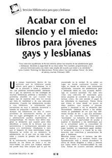 Acabar con el el silencio y el miedo: libros para jóvenes gays y lesbianas