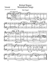 Partition violoncelles, 5 Gedichte für eine Frauenstimme, Wesendonck-Lieder