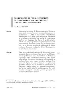 COMPÉTENCES DE PROBLÉMATISATION EN FIN DE FORMATION UNIVERSITAIRE ...