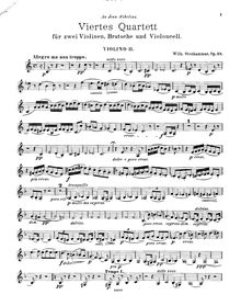 Partition violon 2, corde quatuor No.4, Op.25, Stenhammar, Wilhelm