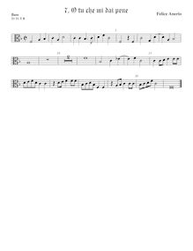 Partition viole de basse, alto clef, madrigaux pour 4 voix, Anerio, Felice