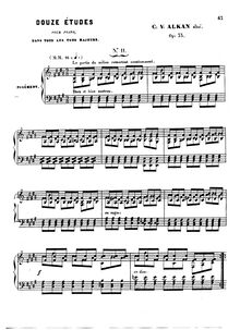 Partition Etude No.11 (B major), Douze Études dans tous les tons majeurs, Op.35