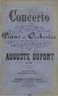 Partition couverture couleur, Piano Concerto, Op.49, F minor, Dupont, Auguste