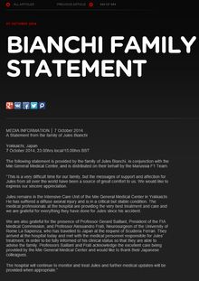 Jules Bianchi - Commniqué de Presse