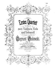 Partition viole de gambe, corde quatuor No.1, D minor, Noskowski, Zygmunt