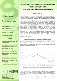 Statistik kurzgefaßt. Landwirtschaft und Fischerei Nr. 15/2000. Dreißig Jahre europäische Landwirtschaft