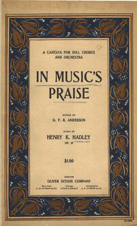 Partition couverture couleur, en Music s Praise, Op.21, In Music s Praise, Cantata