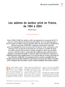 Les salaires du secteur privé en France, de 1994 à 2004