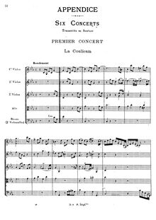 Partition Concert I, 6 Concerts Transcrits en Sextuor, Rameau, Jean-Philippe