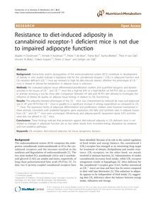 Resistance to diet-induced adiposity in cannabinoid receptor-1 deficient mice is not due to impaired adipocyte function