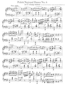Partition No.6, Polish National Dances, Op.3, Scharwenka, Xaver