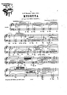 Partition Musetta, Les Indes galantes, Opéra-ballet, Rameau, Jean-Philippe
