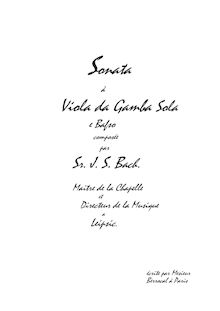 Partition complète, violon Sonata, Sonata for Violin and Continuo par Johann Sebastian Bach