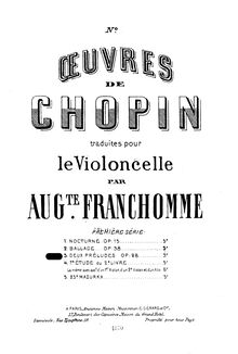Partition préludes No.20 et 7 - Score et , partie, préludes, Chopin, Frédéric