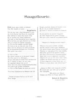 Partition complète, Saugefleurie, Op.21, Indy, Vincent d 