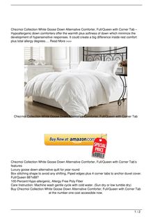 Chezmoi Collection White Goose Down Alternative Comforter FullQueen with Corner Tab Home Reviews