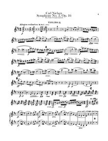 Partition violons II, Symphony No. 2, Op.16 De Fire Temperamenter
