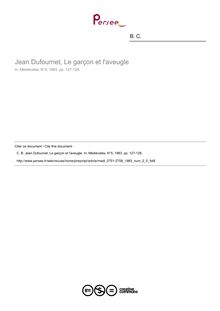 Jean Dufournet, Le garçon et l aveugle  ; n°5 ; vol.2, pg 127-128