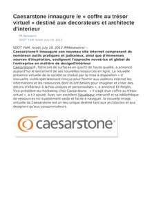 Caesarstone innaugure le « coffre au trésor virtuel » destiné aux decorateurs et architecte d interieur