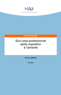Suivi post-professionnel après exposition à l amiante - Amiante - Suivi post-professionnel - Texte complet