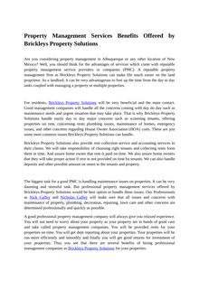  Benefits Offered by Brickleys Property Solutions